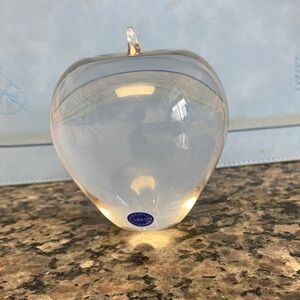 Vintage Larsen Clear crystal Apple Paperweight
